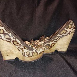 Sam Edelman Westley Calf Cheetah Wedge Heels